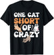 One Cat Short Of Crazy Cat Lady Cat T-Shirt - T-Shirt | Black