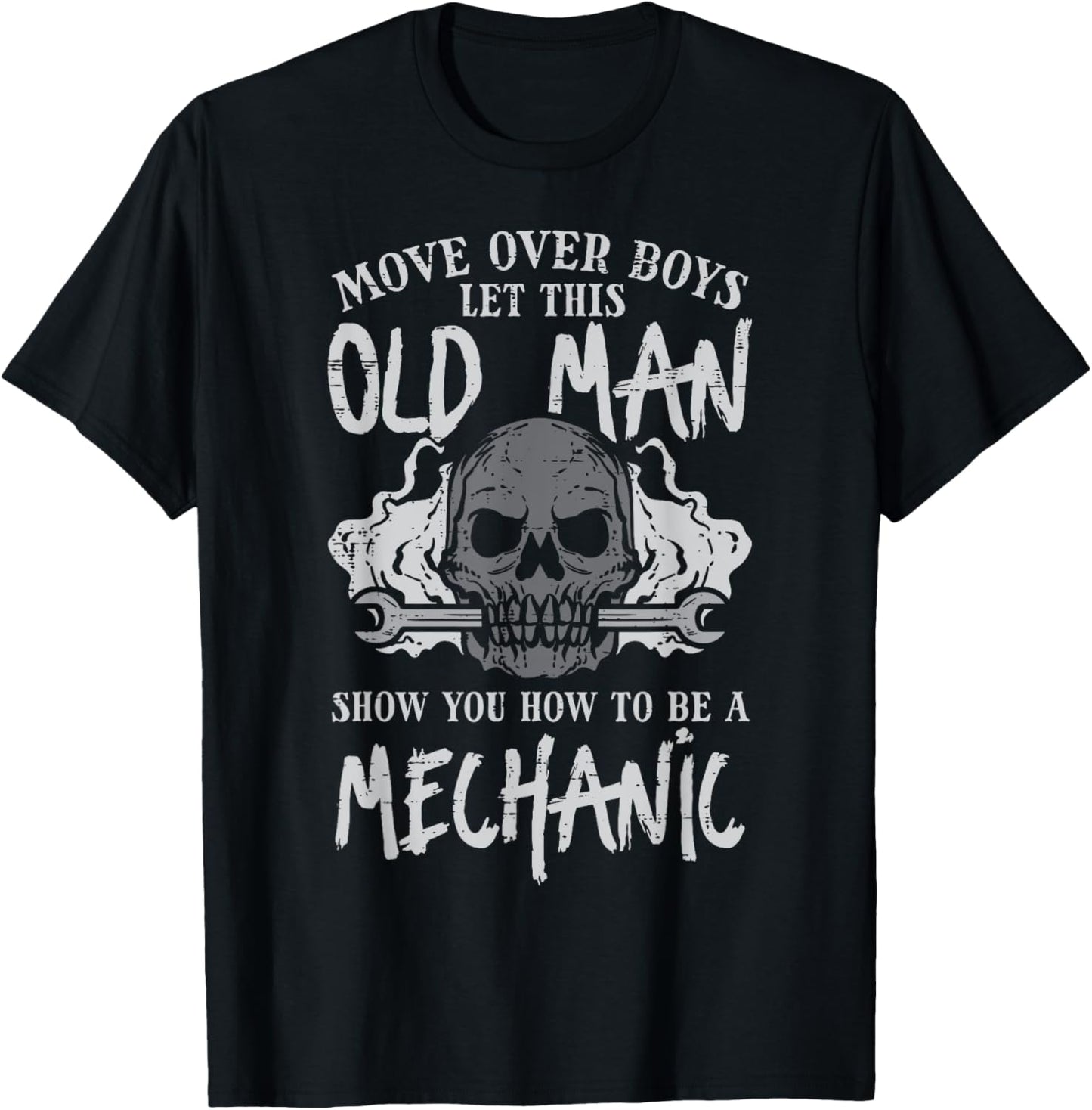 Let This Old Man Show How To Be Mechanic Funny Grandpa Men T-Shirt - T-Shirt | Black