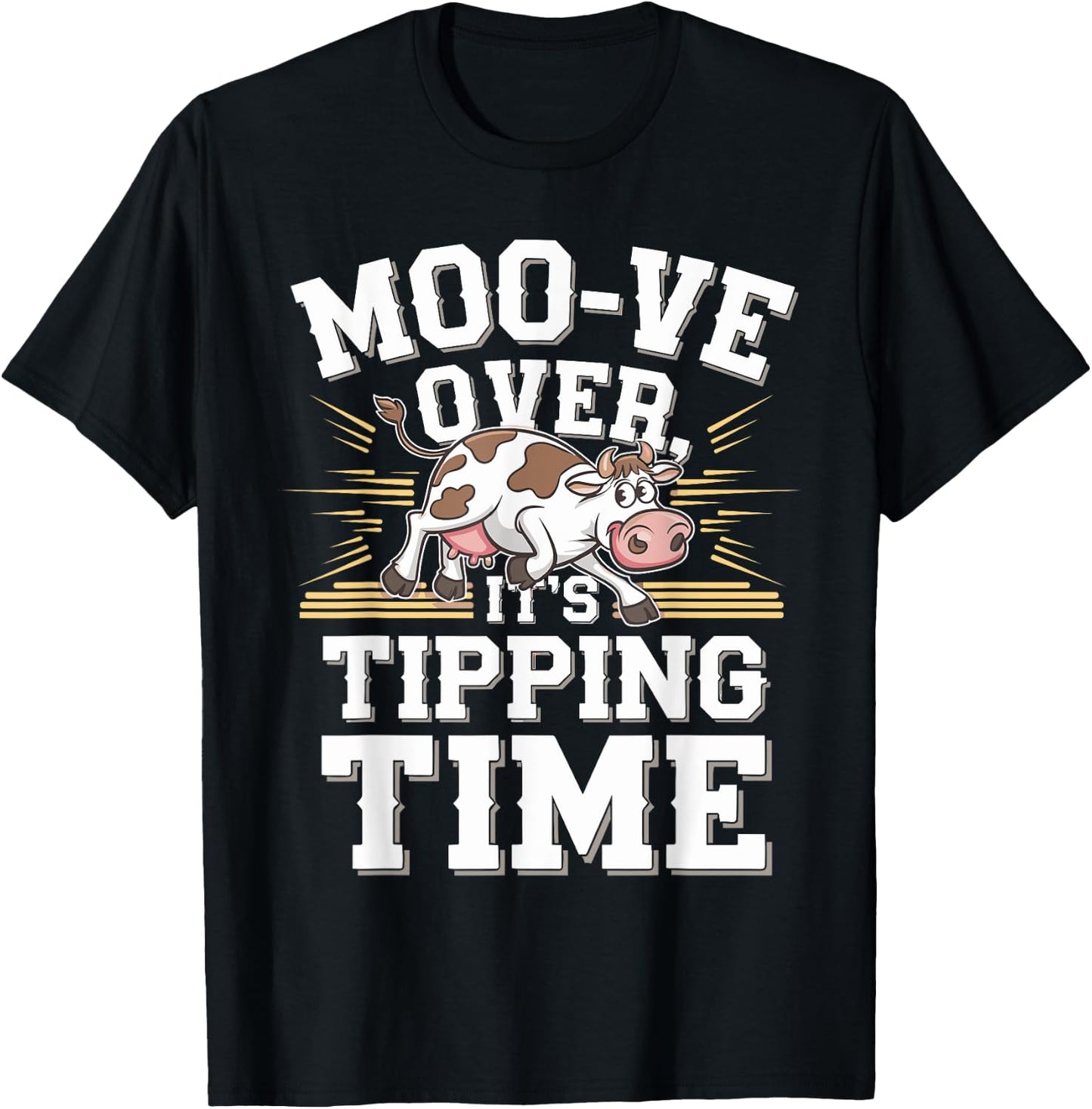 Funny Cow Tipping Joke Country Life Prank T-Shirt - T-Shirt | Black