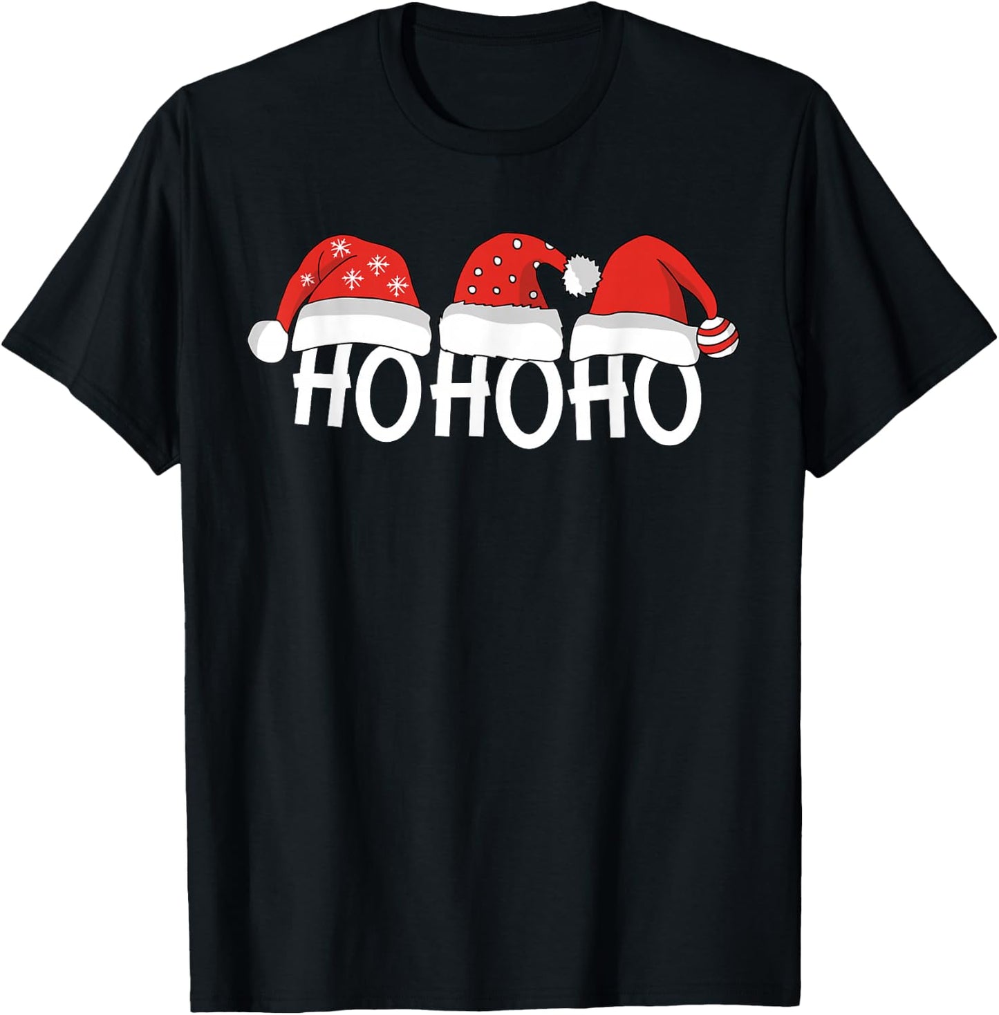 Ho Ho Ho Christmas T-Shirt - T-Shirt | Black