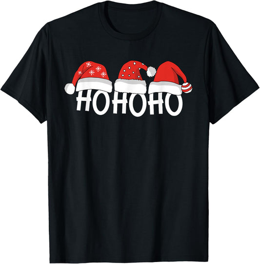 Ho Ho Ho Christmas T-Shirt - T-Shirt | Black