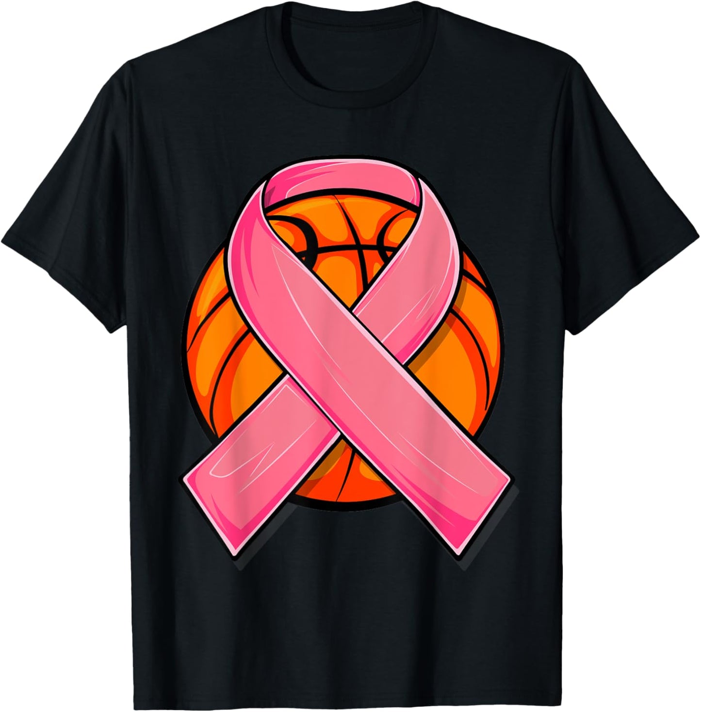 Breast Cancer Awareness Basketball Shirt Pink Cancer Support T-Shirt - T-Shirt | Black