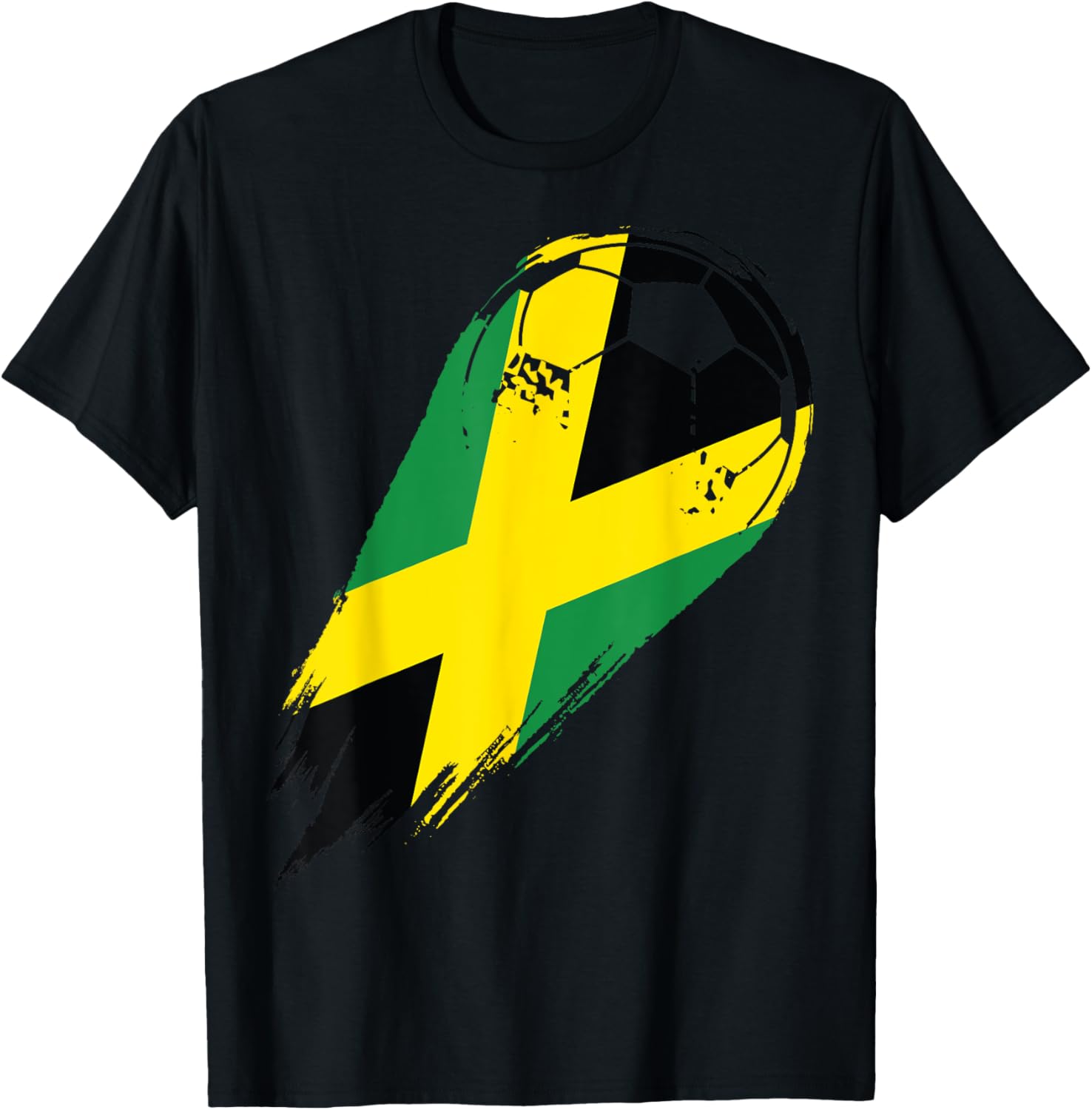 Soccer with flag of Jamaica T-Shirt - T-Shirt | Black