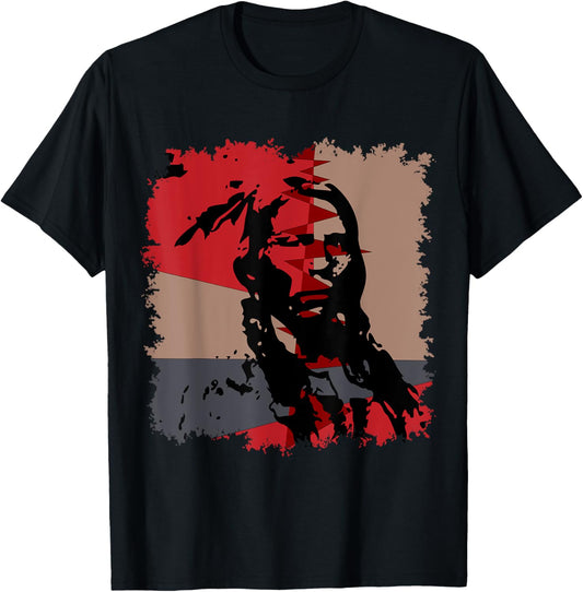CrazyHorse silhouette T-Shirt - T-Shirt | Black