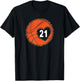 #21 Number 21 - Basketball Graphic Saying Ball Bball Cute T-Shirt - T-Shirt | Black