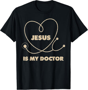 Vintage Jesus Is My Doctor T Shirt Doctor Jesus T-Shirt - T-Shirt | Black