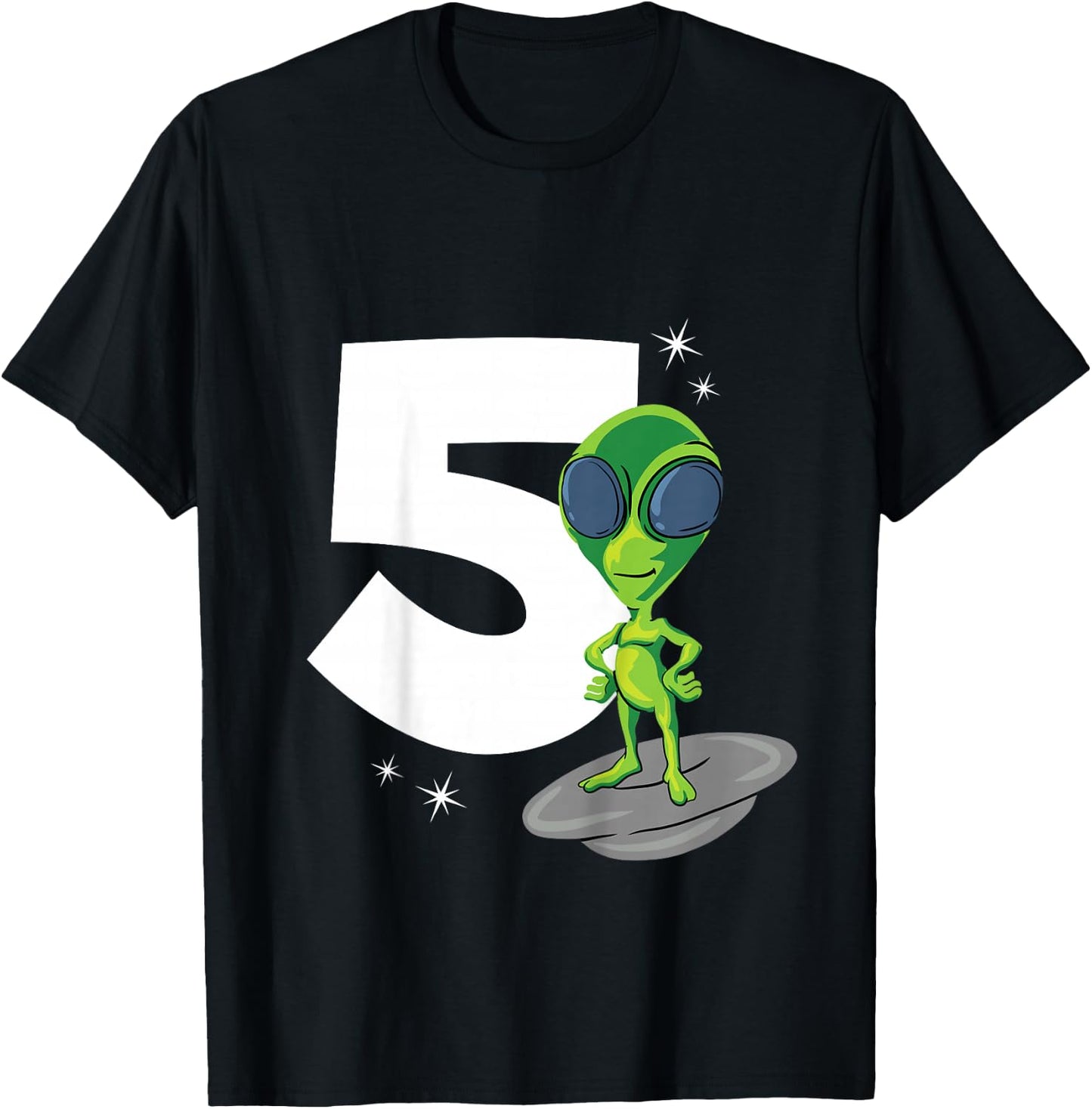 Alien 5 Year Old Boy 5th Birthday T-Shirt - T-Shirt | Black