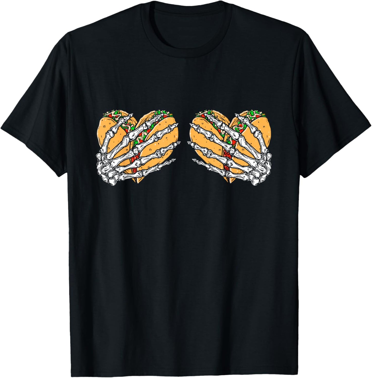 Funny Cinco De Mayo Taco Boobs Skull Hands T-Shirt - T-Shirt | Black