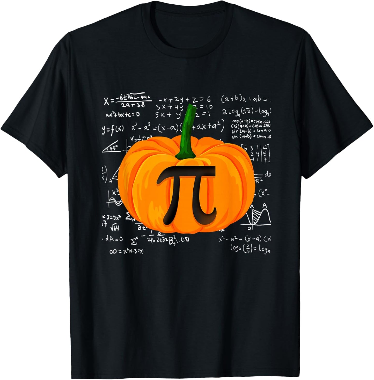 Pumpkin Pie Math Funny Halloween Thanksgiving Pi Day T-Shirt - T-Shirt | Black