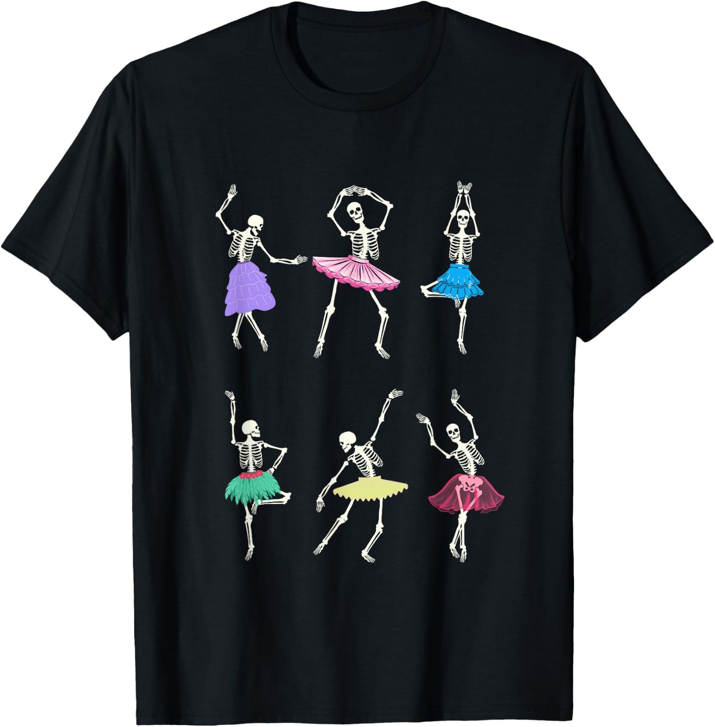 Skeleton Ballerinas Ballet Dance Cute Halloween Costume Girl T-Shirt - T-Shirt | Black