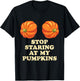 Stop Staring At My Pumpkins Funny Halloween T-Shirt - T-Shirt | Black