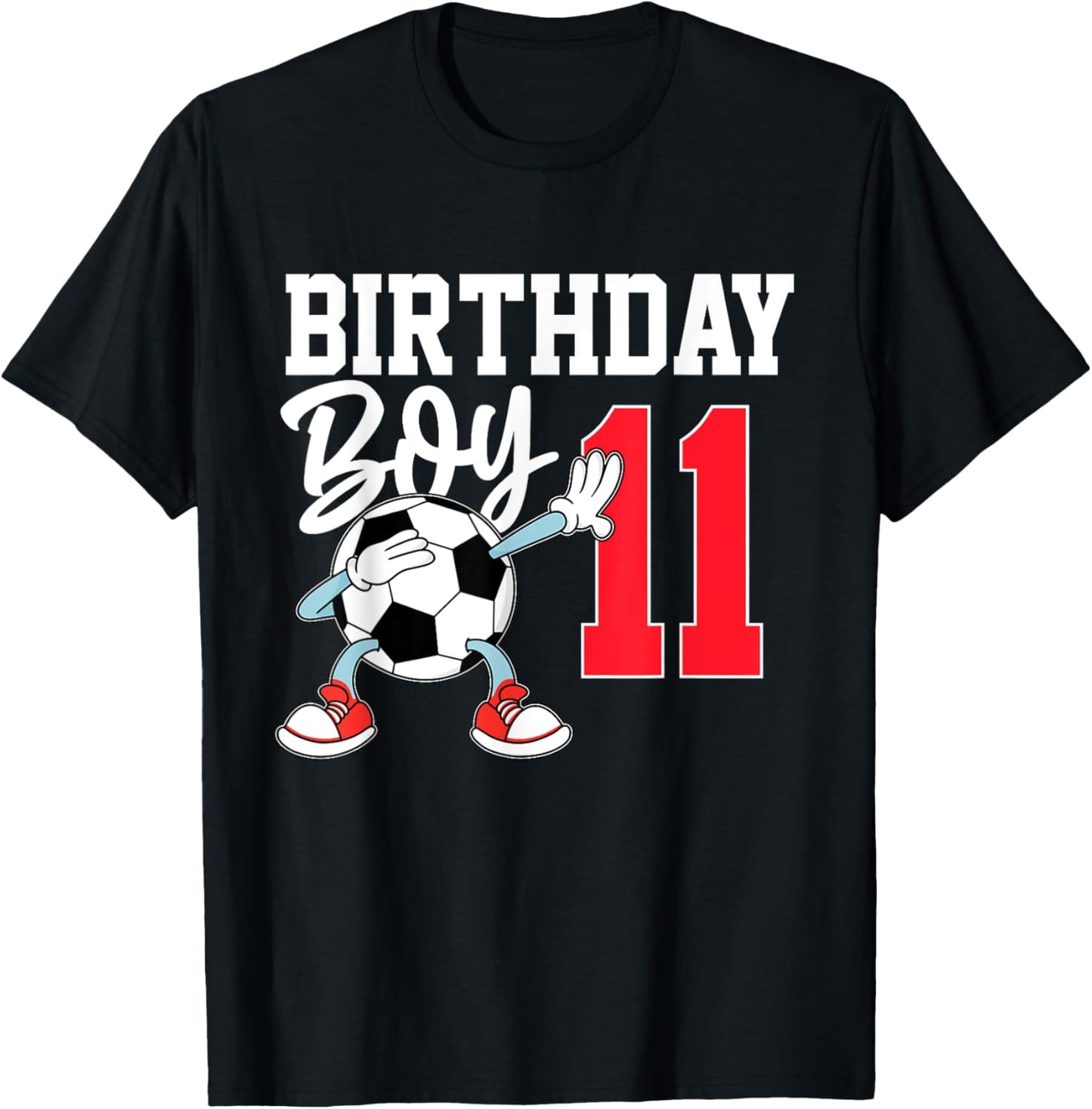 11th Birthday Shirt For Boys Football Soccer 11 Year Old T-Shirt - T-Shirt | Black