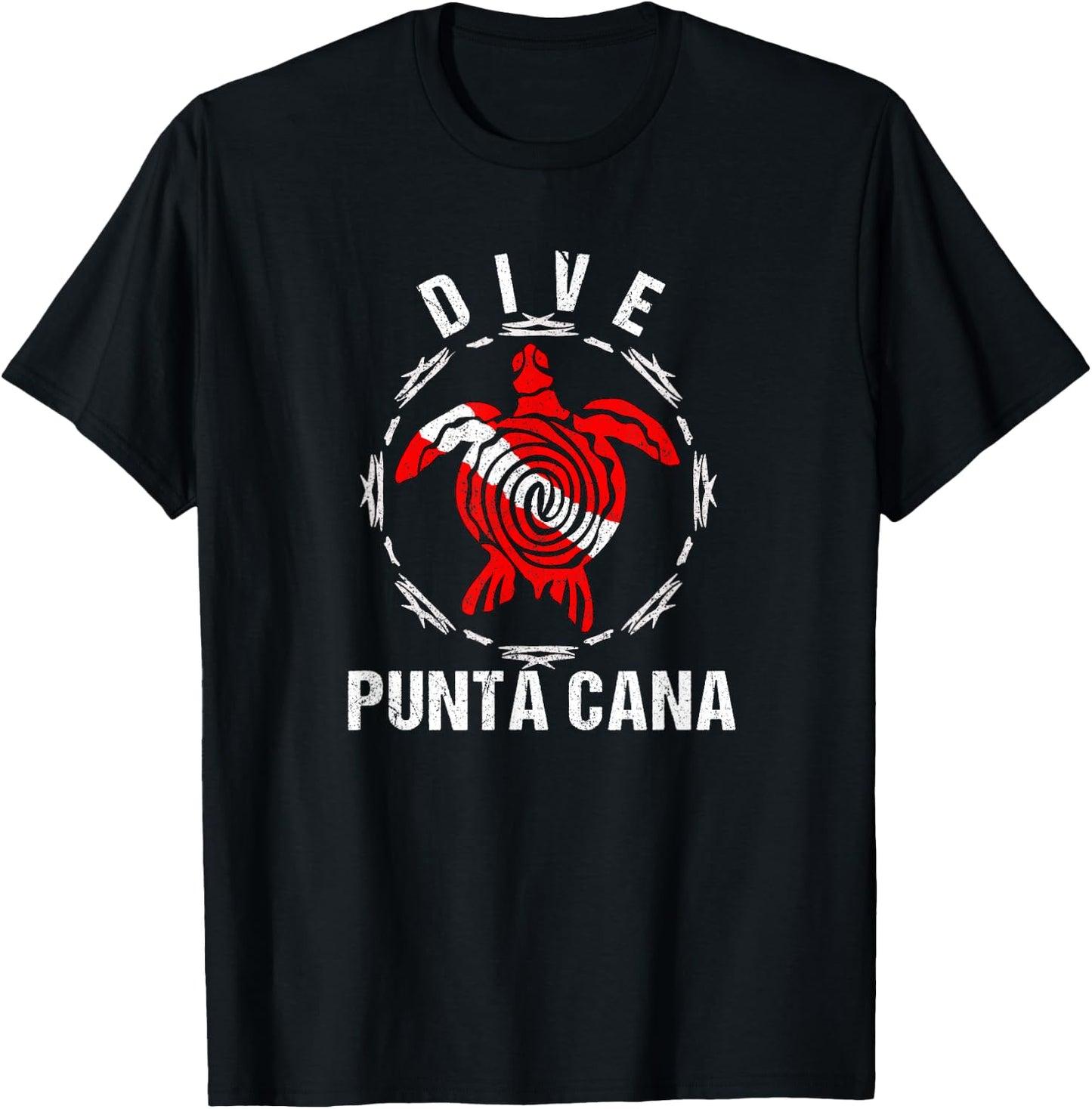 Dive Punta Cana Vintage Tribal Turtle Gift T-Shirt - T-Shirt | Black