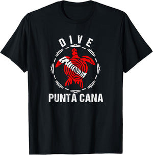 Dive Punta Cana Vintage Tribal Turtle Gift T-Shirt - T-Shirt | Black