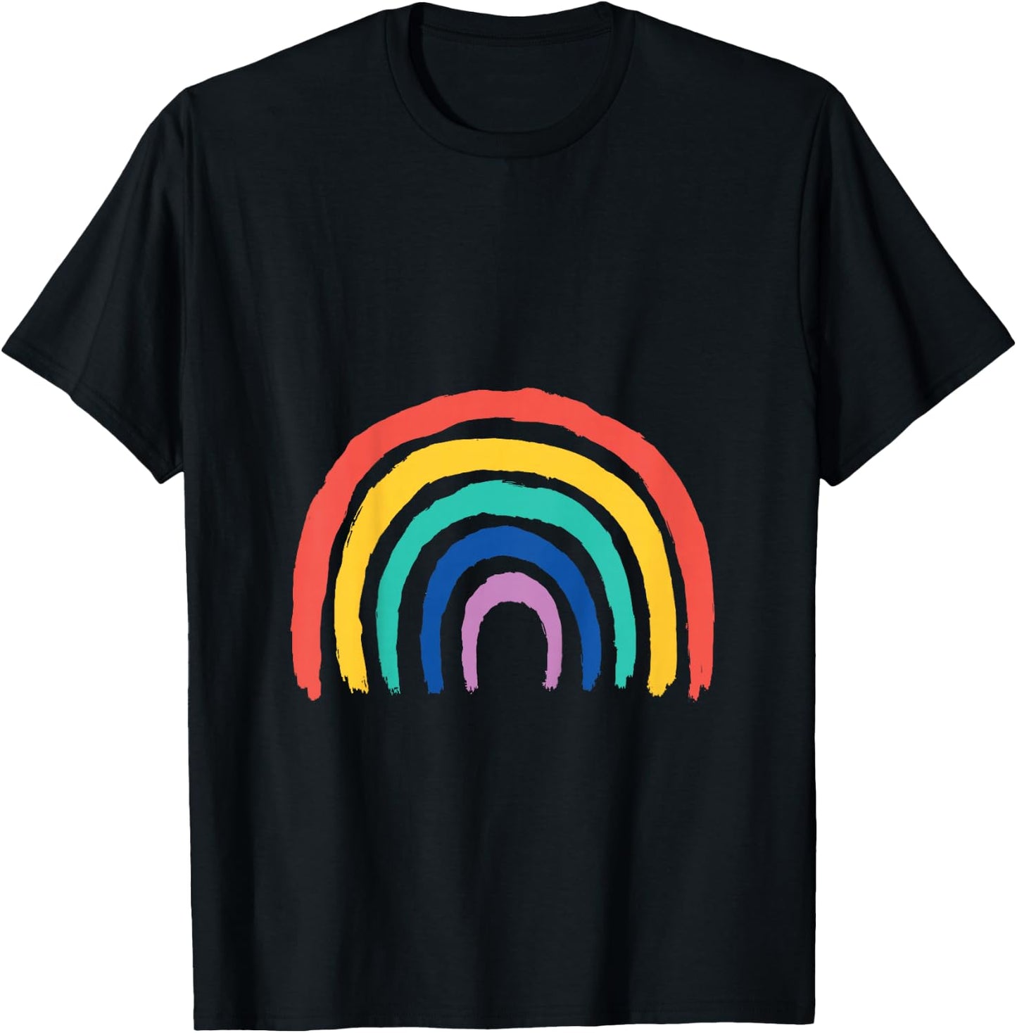 Kids Sweet Children Rainbow Design Painted Girl Gift Birthday T-Shirt - T-Shirt | Black