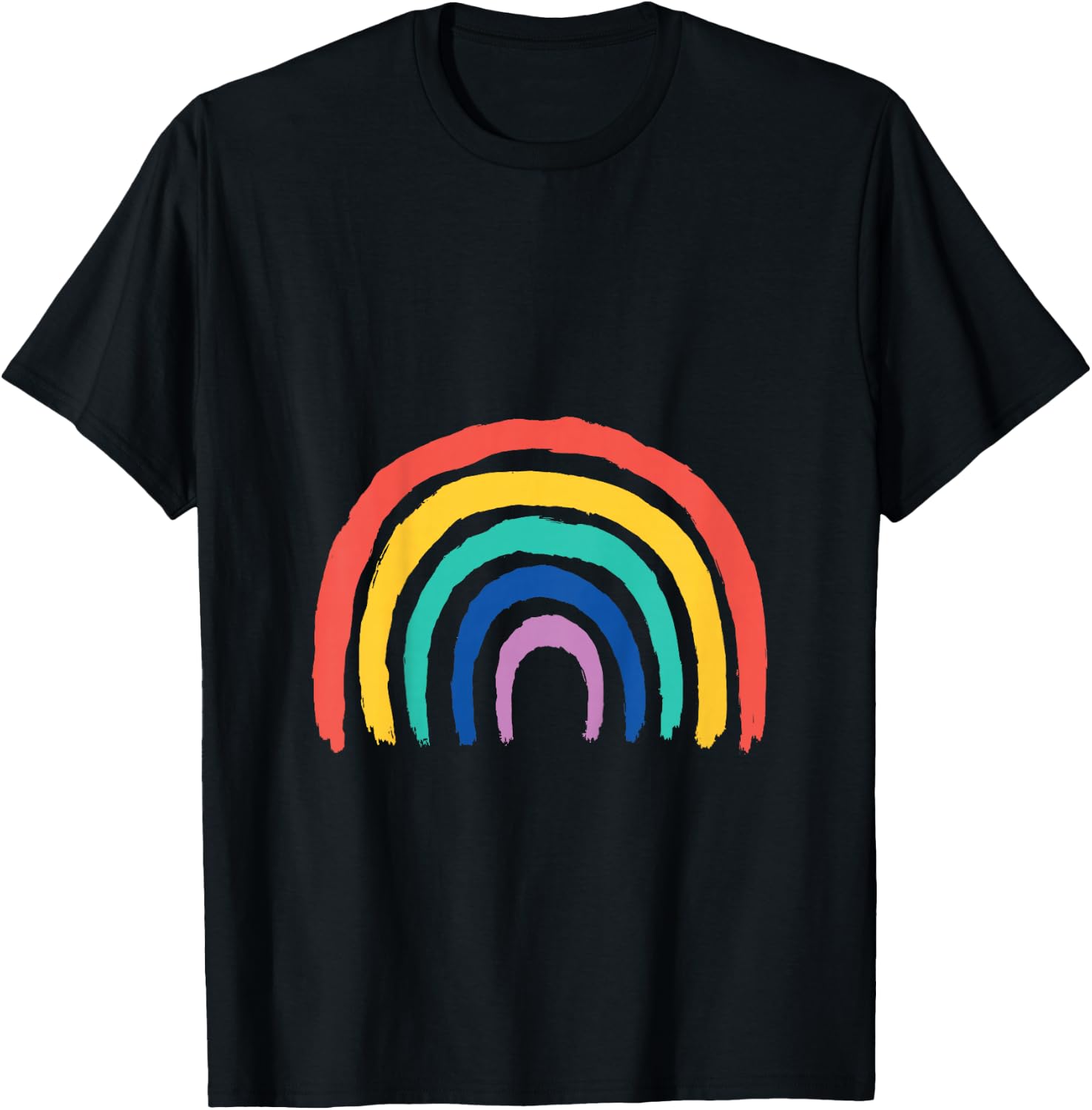 Kids Sweet Children Rainbow Design Painted Girl Gift Birthday T-Shirt - T-Shirt | Black