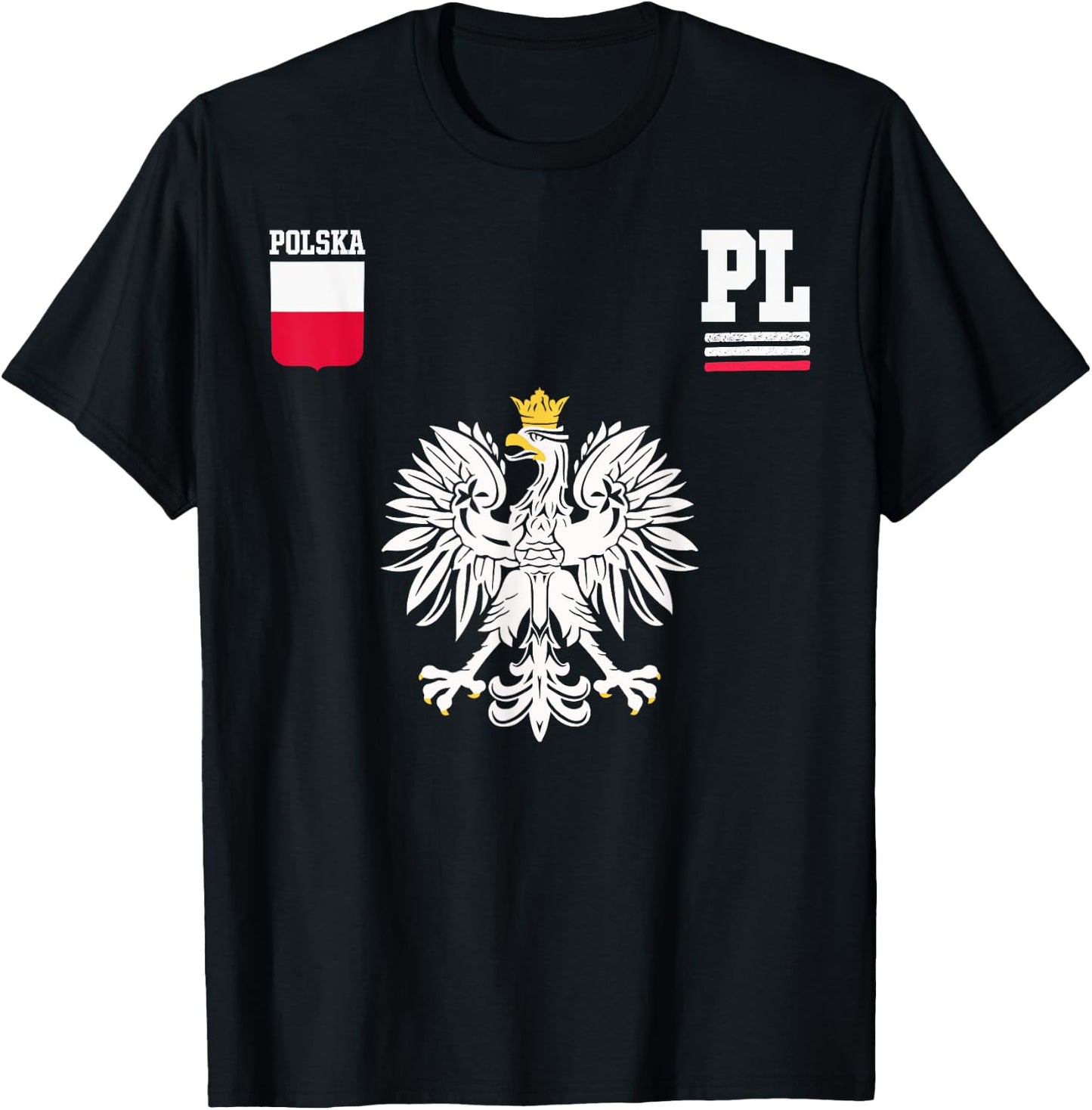 Poland Fan Polish Eagle Polska Flag T-Shirt - T-Shirt | Black