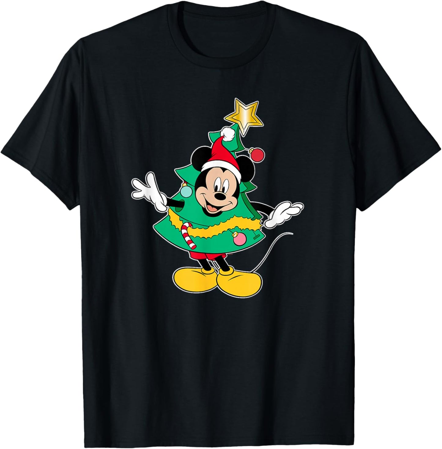 Disney Mickey Mouse Classic Holiday Christmas Tree Costume T-Shirt - T-Shirt | Black