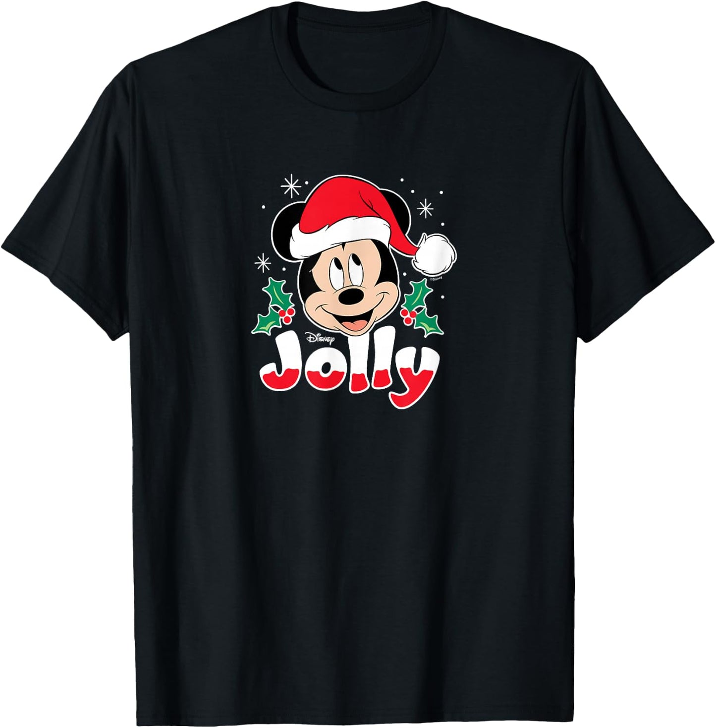 Disney - Mickey Jolly Christmas Santa T-Shirt - T-Shirt | Black