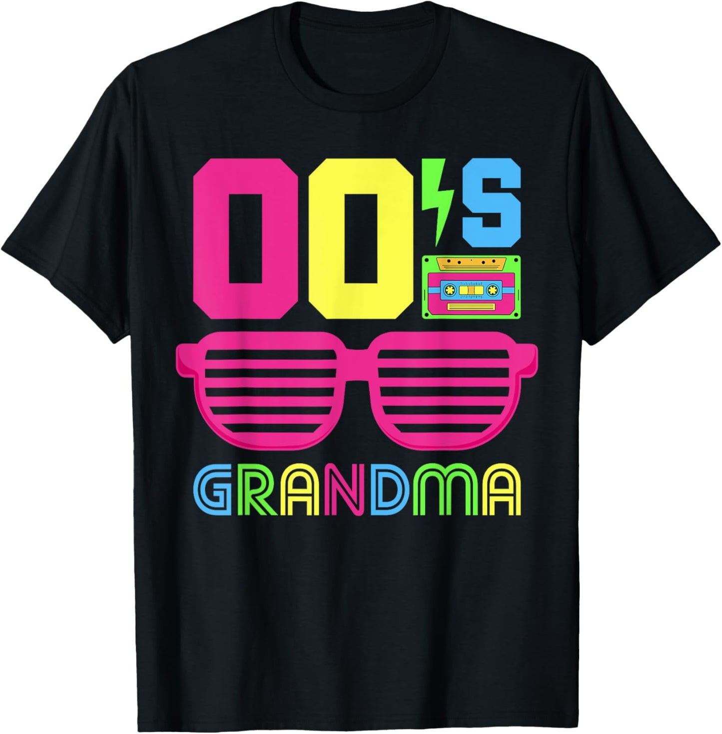 2000's Grandma Themed Party 00s Costume Early 2000s Outfit T-Shirt - T-Shirt | Black