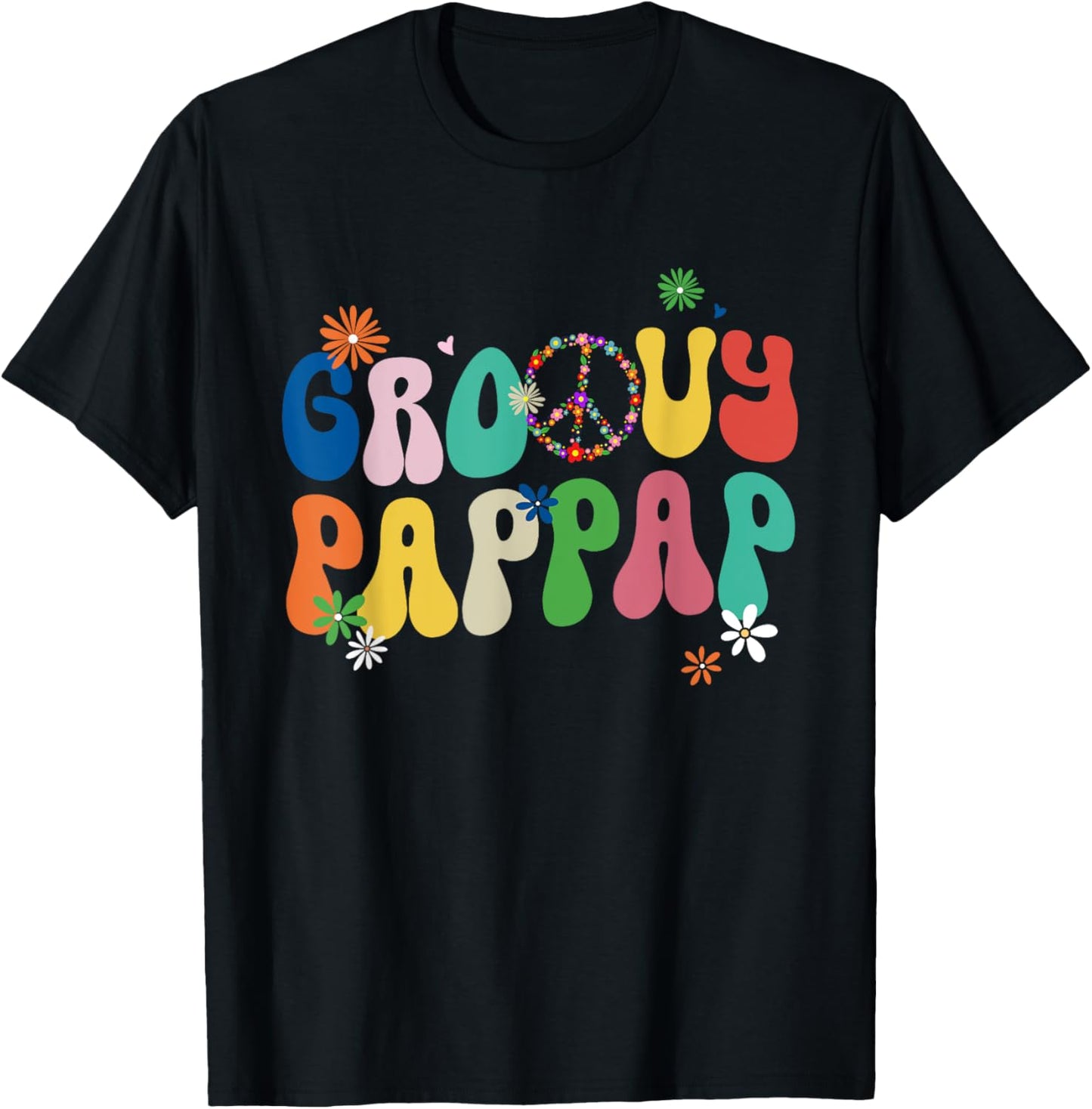 Retro Groovy Pap Pap Gifts For Father's Day Dad Grandpa Men T-Shirt - T-Shirt | Black