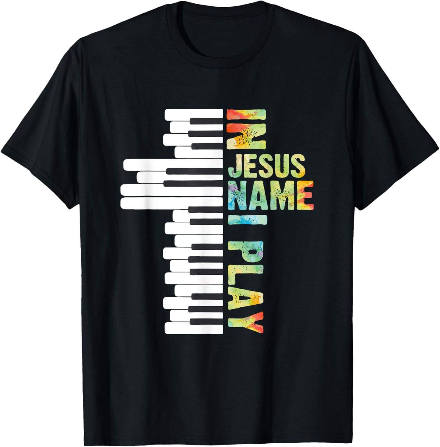 CharlIan Minds - Christian Piano Lovers In Jesus Christian Name I Play Piano Music Vintage T-Shirt - T-Shirt | Black