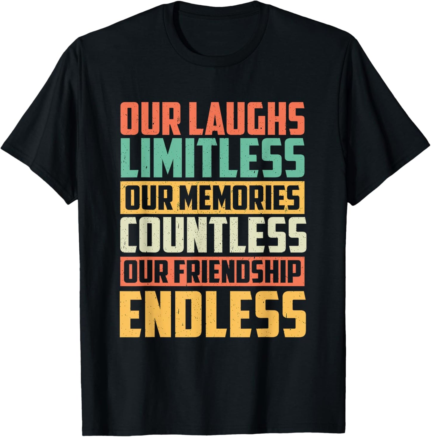 Best Friend Appreciation Retro Vintage Besties BFF Memories T-Shirt - T-Shirt | Black