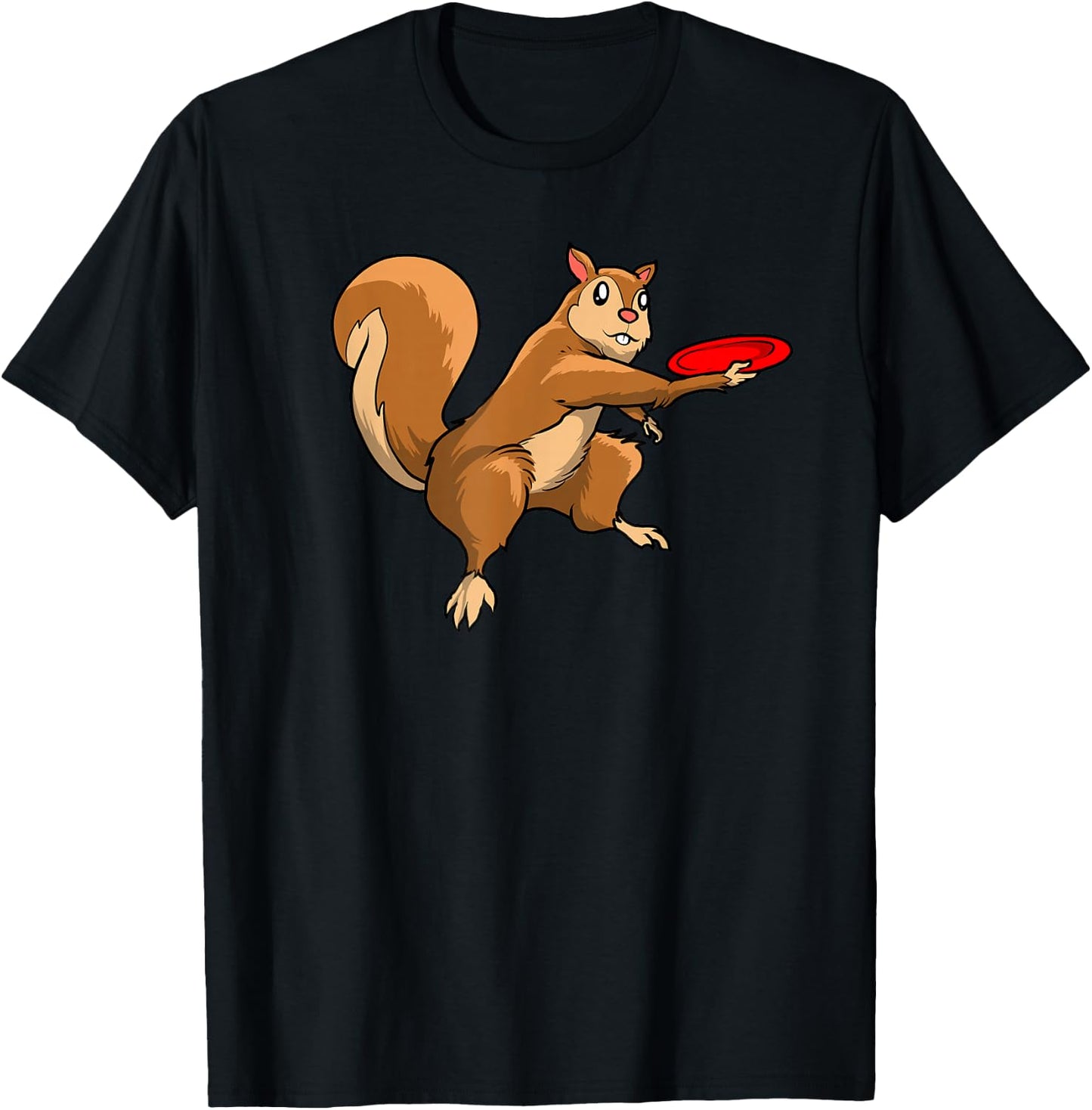 Disc Golf Squirrel - Frolf Frisbee Golf Disc T-Shirt - T-Shirt | Black