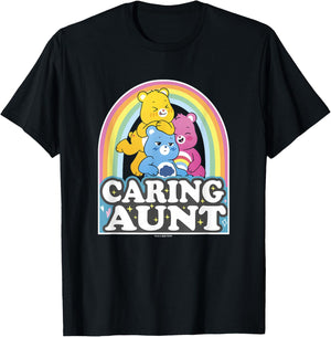 Care Bears Caring Aunt Retro Rainbow Grumpy Group Shot T-Shirt - T-Shirt | Black