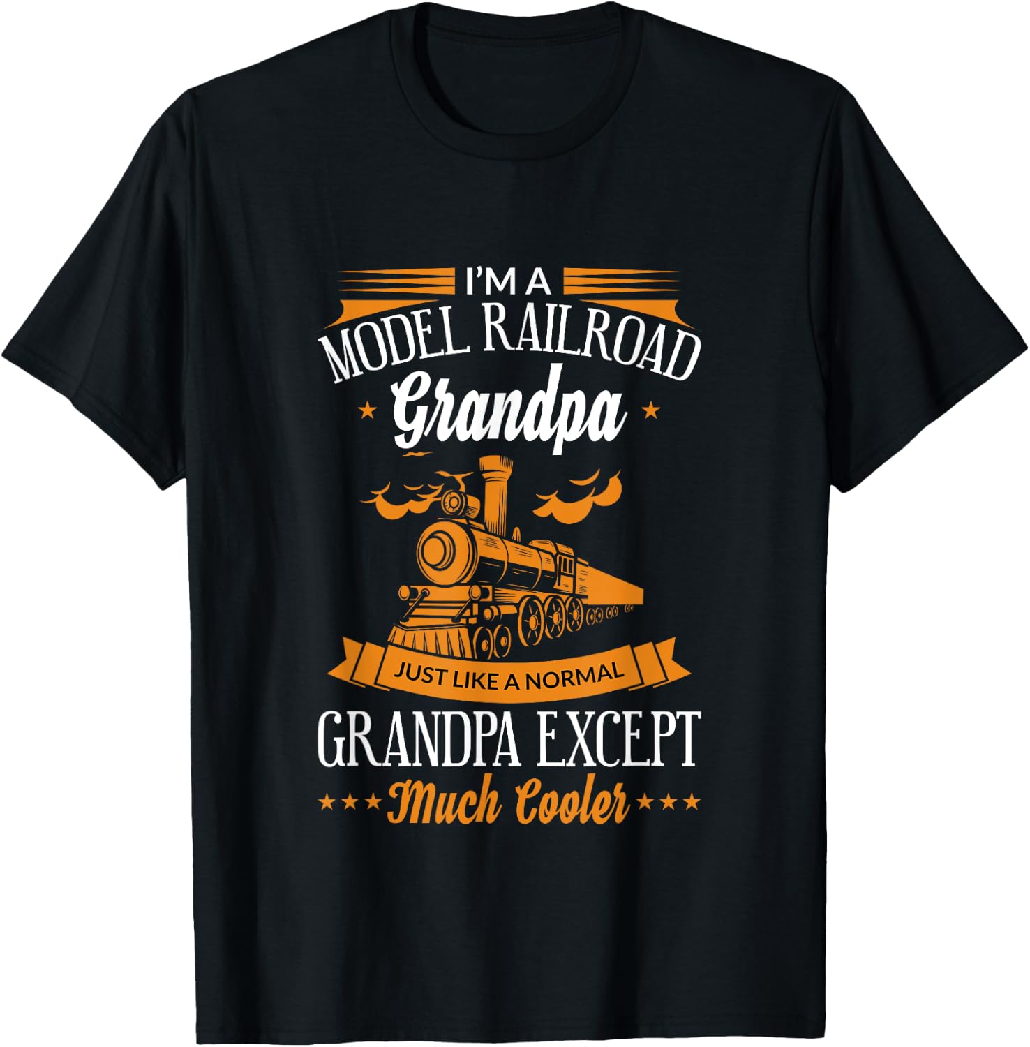 Funny Model Railroad Train Cool Grandpa Grandparent Gift T-Shirt - T-Shirt | Black