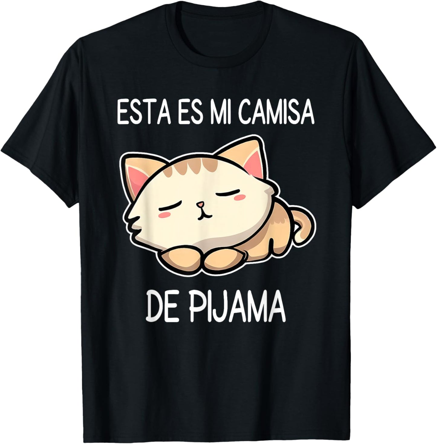 Sleepy Cat Pyjamas Spanish Pijama Cute Sleeping Cat Women Girls Kids T-Shirt - T-Shirt | Black