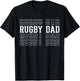Rugby Dad Funny Layered Text Father Coach Player T-Shirt - T-Shirt | Black