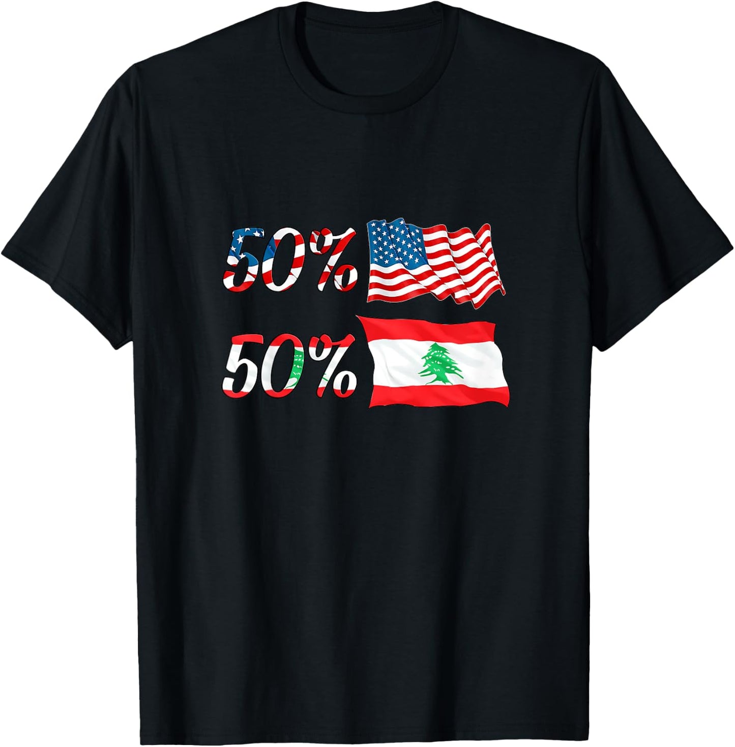 Half American Half Lebanese Baby Lebanon Boy Girl Gift T-Shirt - T-Shirt | Black