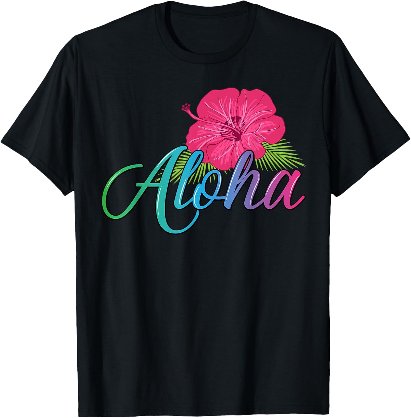 Aloha Hawaii from the island - Feel the Aloha Flower Spirit! T-Shirt - T-Shirt | Black