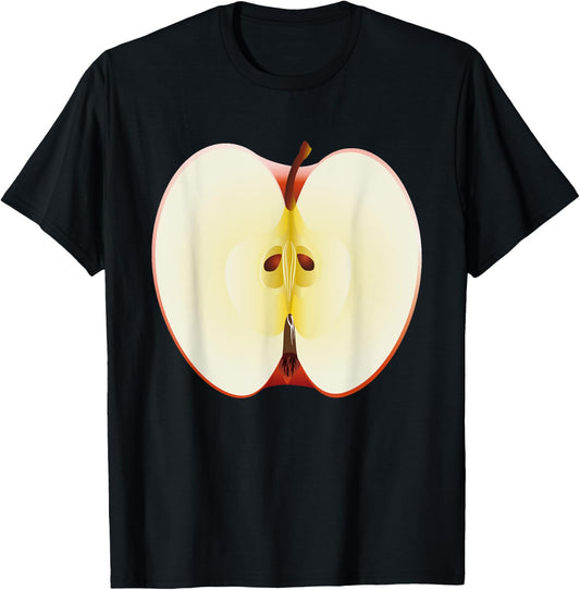 Red Apple Shirt Adult Men Women Kids Apple Costume T-Shirt - T-Shirt | Black
