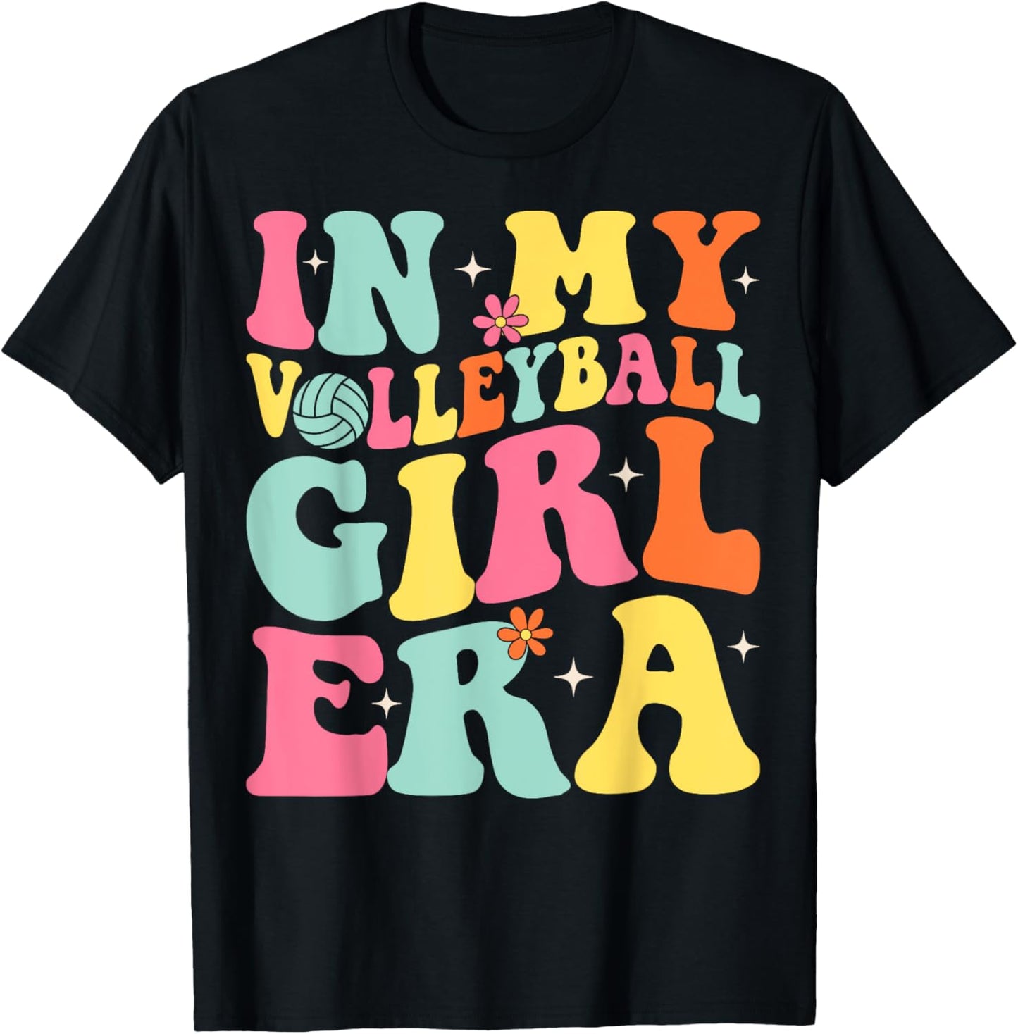 Groovy In My Volleyball Girl Era T-Shirt - T-Shirt | Black