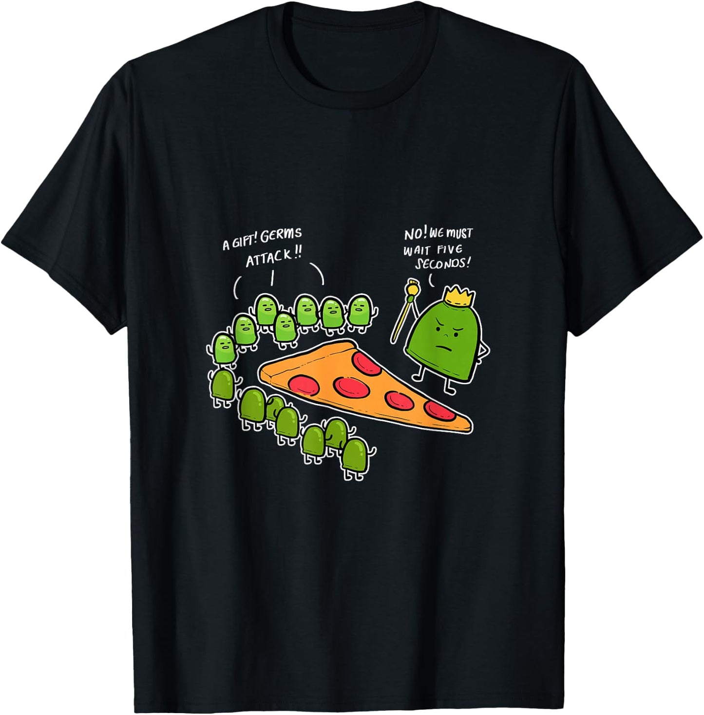 Five Second Rule Funny Foodie T-Shirt - T-Shirt | Black