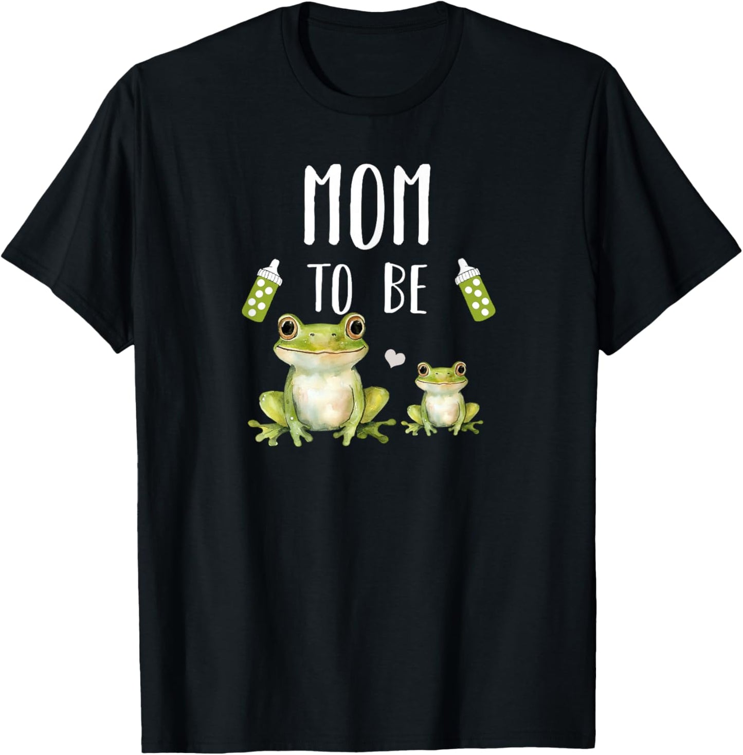Mom to Be Frog Baby Shower Announcement Toad Cute T-Shirt - T-Shirt | Black