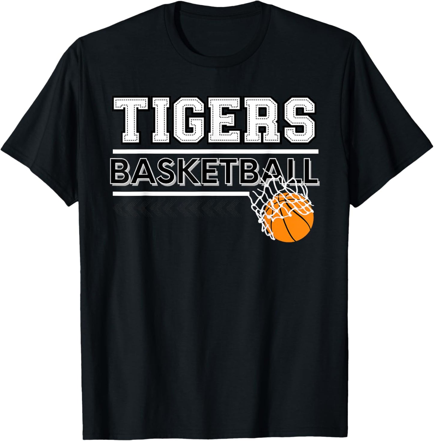 Tigers School Spirit Sports Basketball School Tigers T-Shirt - T-Shirt | Black