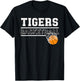 Tigers School Spirit Sports Basketball School Tigers T-Shirt - T-Shirt | Black