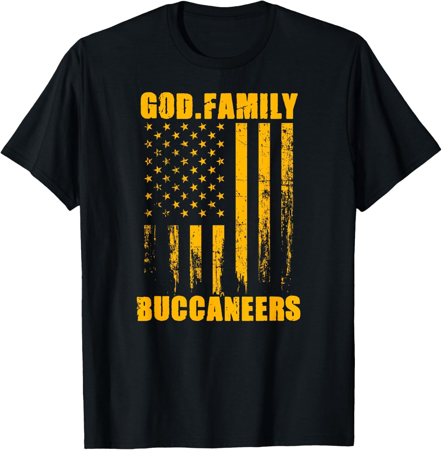 Kingston Buccaneers God. Family. Vintage USA Flag T-Shirt - T-Shirt | Black