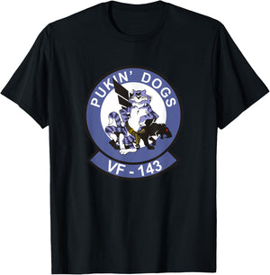 Pukin Dogs VF-143 Hornet Squadron T-Shirt - T-Shirt | Black
