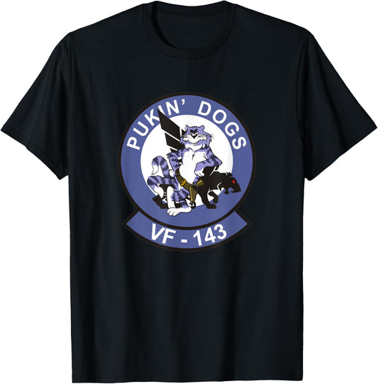 Pukin Dogs VF-143 Hornet Squadron T-Shirt - T-Shirt | Black
