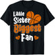 Cute Little Sister Basketball I'm His Biggest Fan Basketball T-Shirt - T-Shirt | Black