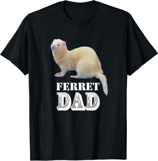 Cute Albino White Ferret Dad Ferrets Lover Kids Pet Gift T-Shirt - T-Shirt | Black