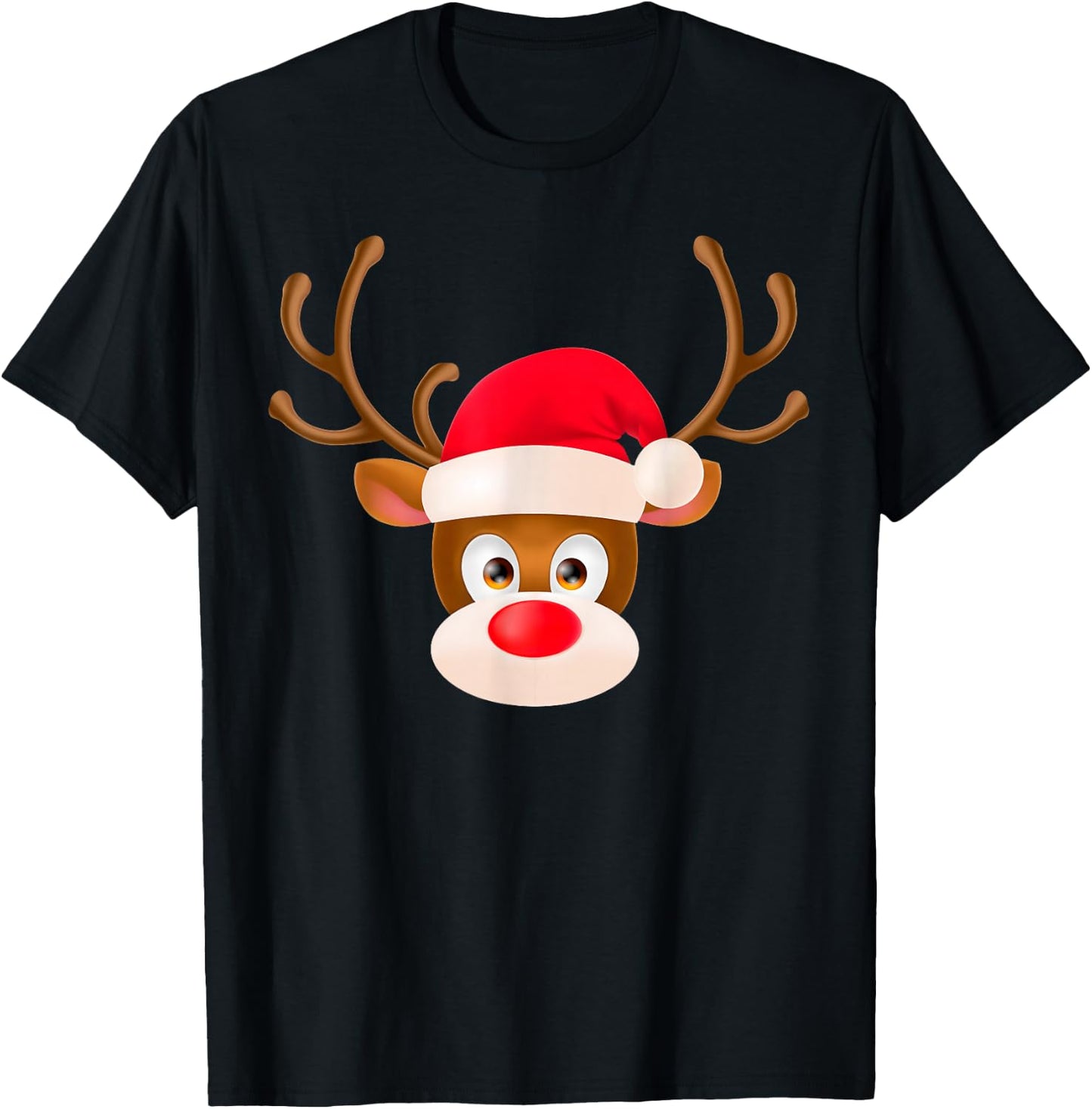 Rudolph The Red Nose Reindeer Christmas Pajama Girl Boy T-Shirt - T-Shirt | Black