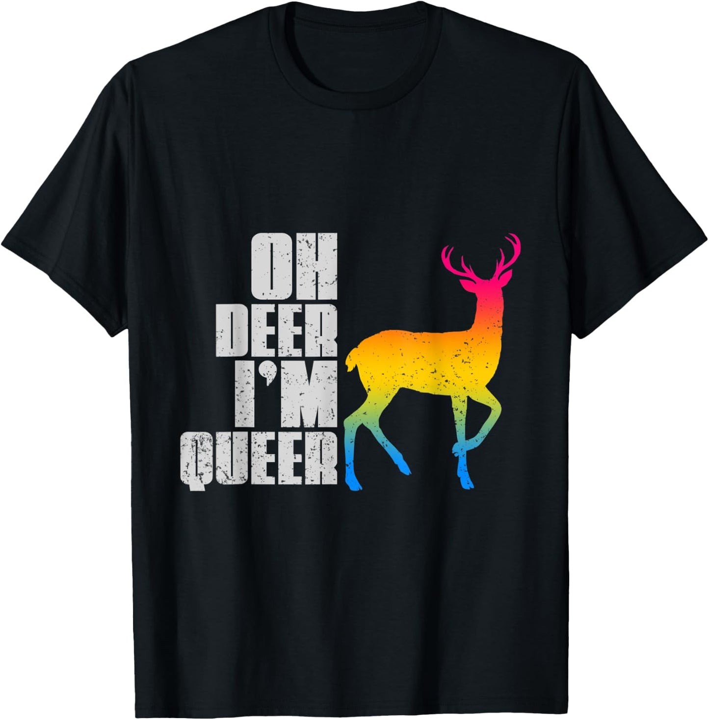 Oh Deer Im Queer Pansexual T-Shirt - T-Shirt | Black