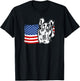 Proud Smooth Collie American US Flag Patriotic Dog Men Women T-Shirt - T-Shirt | Black