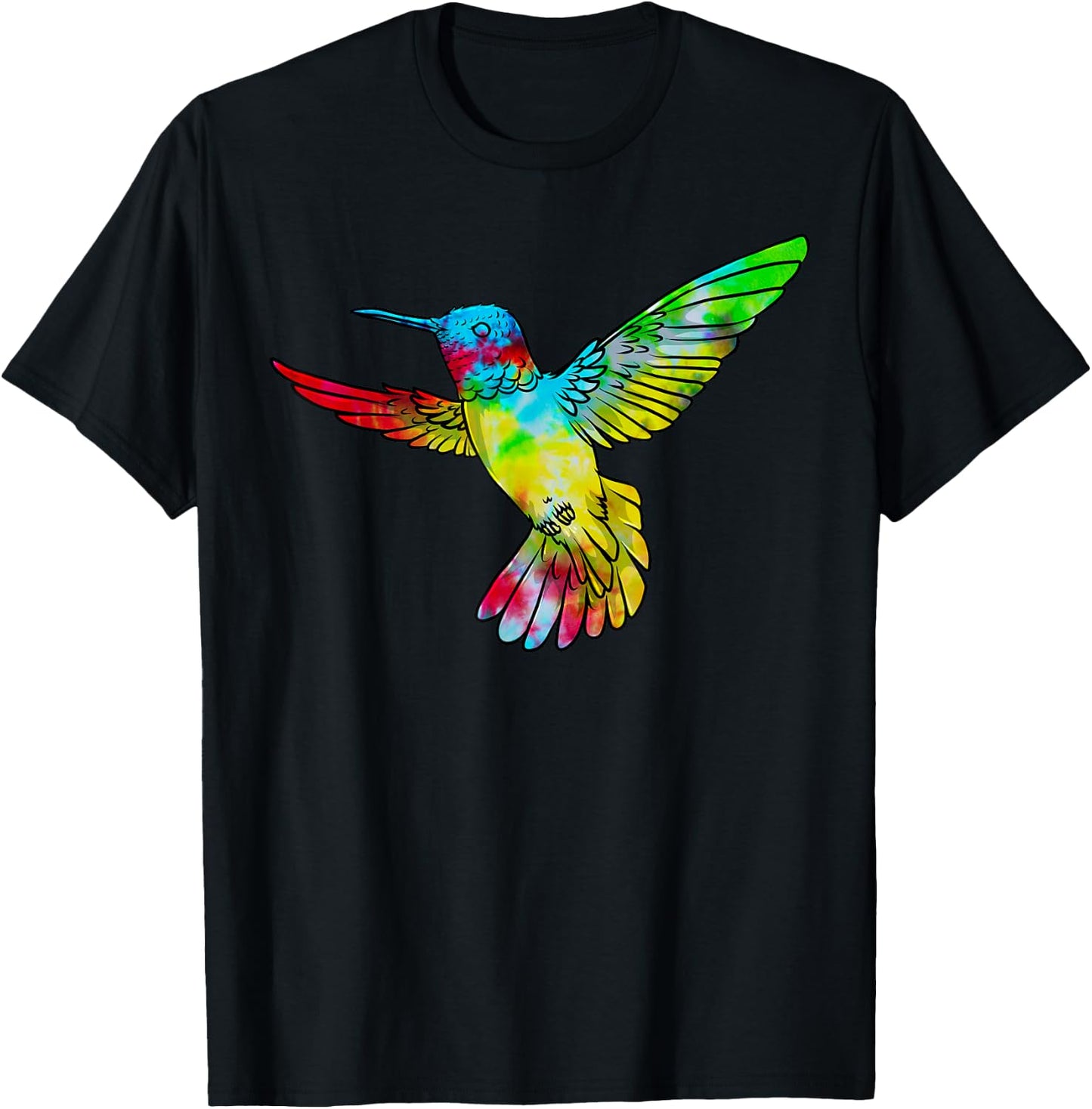 Vintage Tie Dye Hummingbird Birds Humming Bird Watcher T-Shirt - T-Shirt | Black