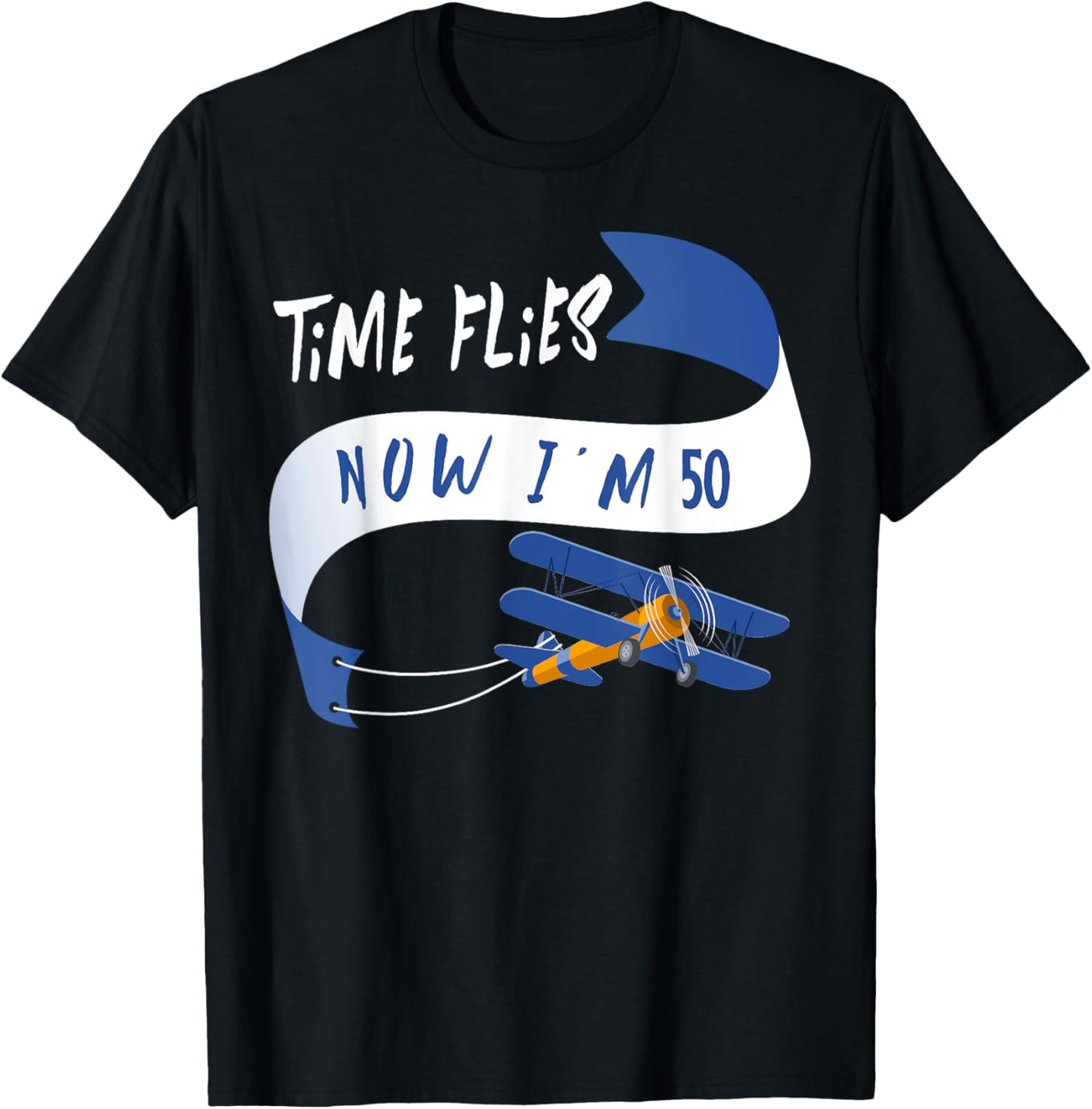 I'm 50th Birthday Time Flies Child 50 Year Old Funny T-Shirt - T-Shirt | Black